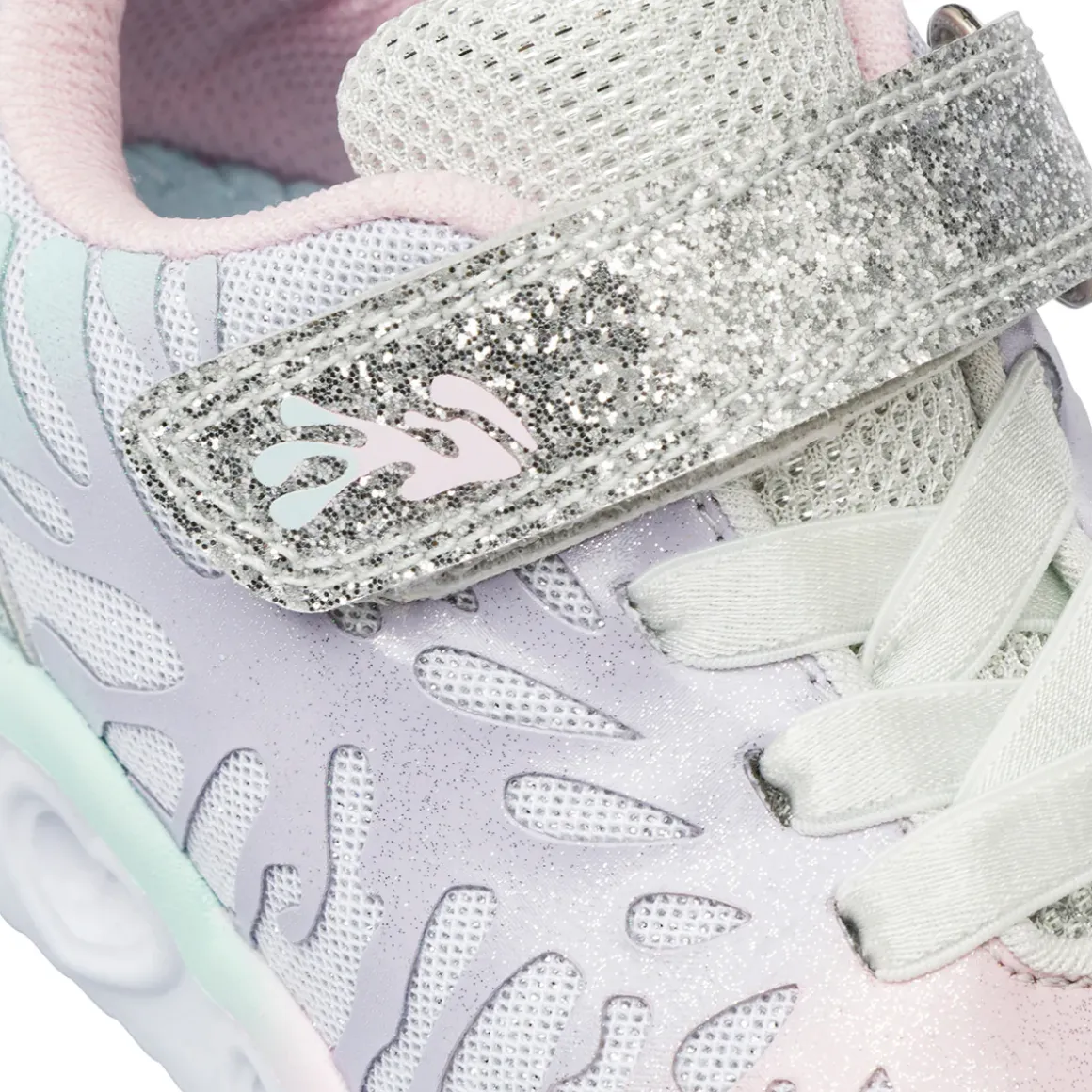 Sneakers Bambina argento con dettagli glitter e luci Le scarpe di Alice