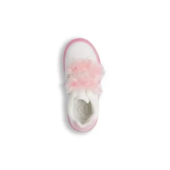 Sneakers Bambina bianche con fiocchi rosa e suola glitterata Le Scarpe di Alice