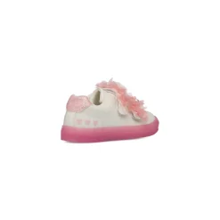 Sneakers Bambina bianche con fiocchi rosa e suola glitterata Le Scarpe di Alice