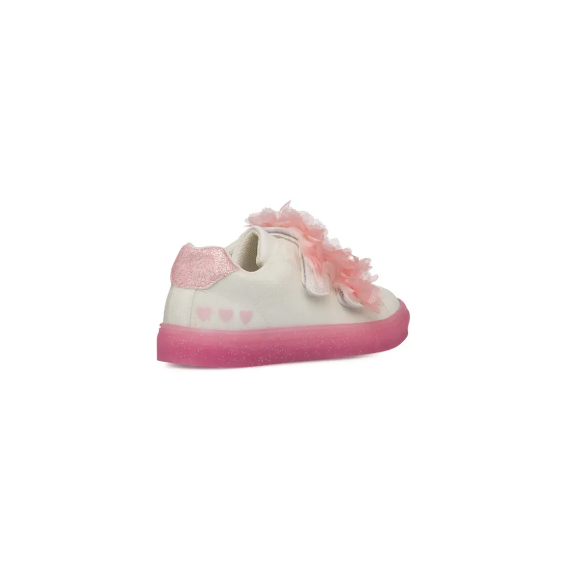 Sneakers Bambina bianche con fiocchi rosa e suola glitterata Le Scarpe di Alice