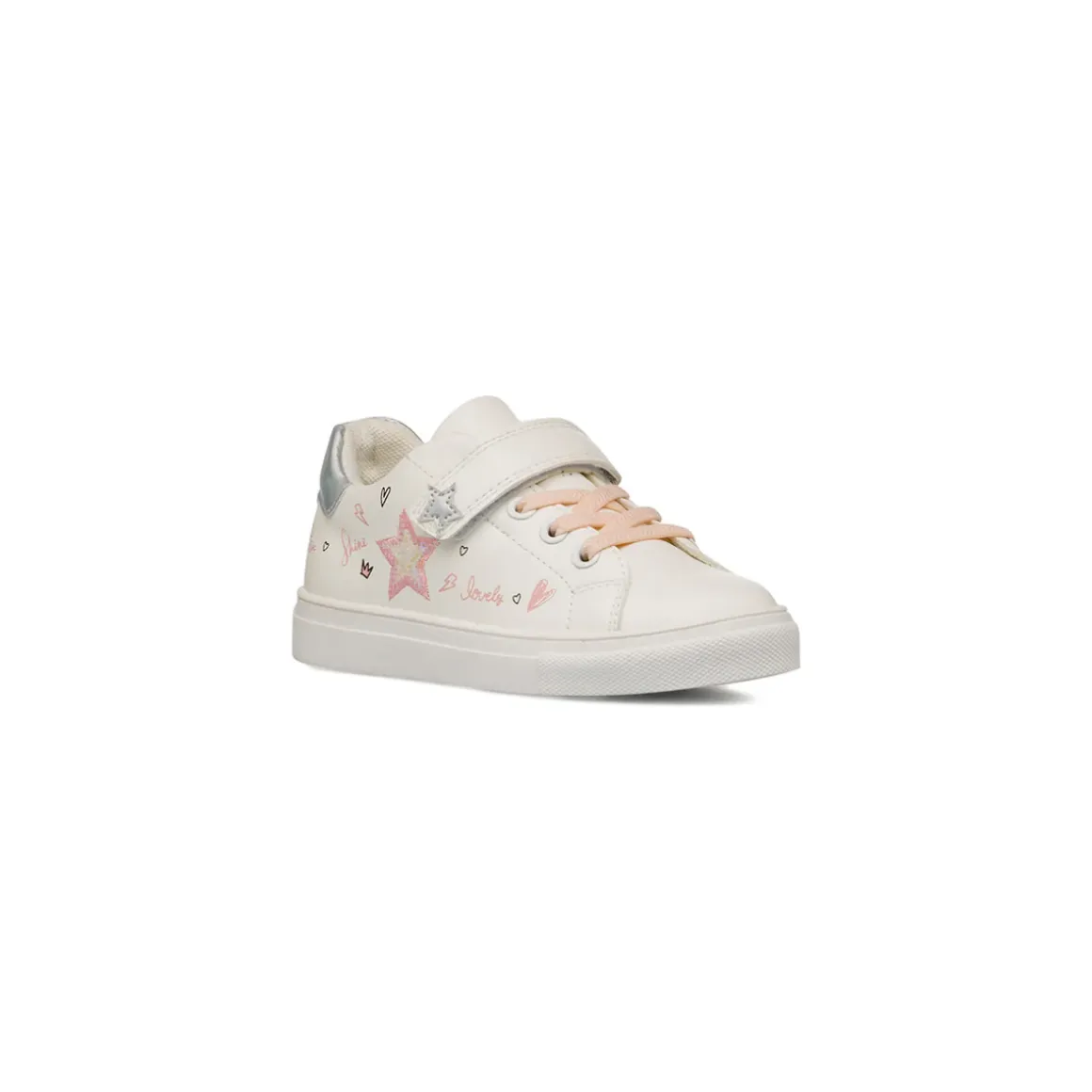 Sneakers Bambina bianche con stelle glitterate Le Scarpe di Alice