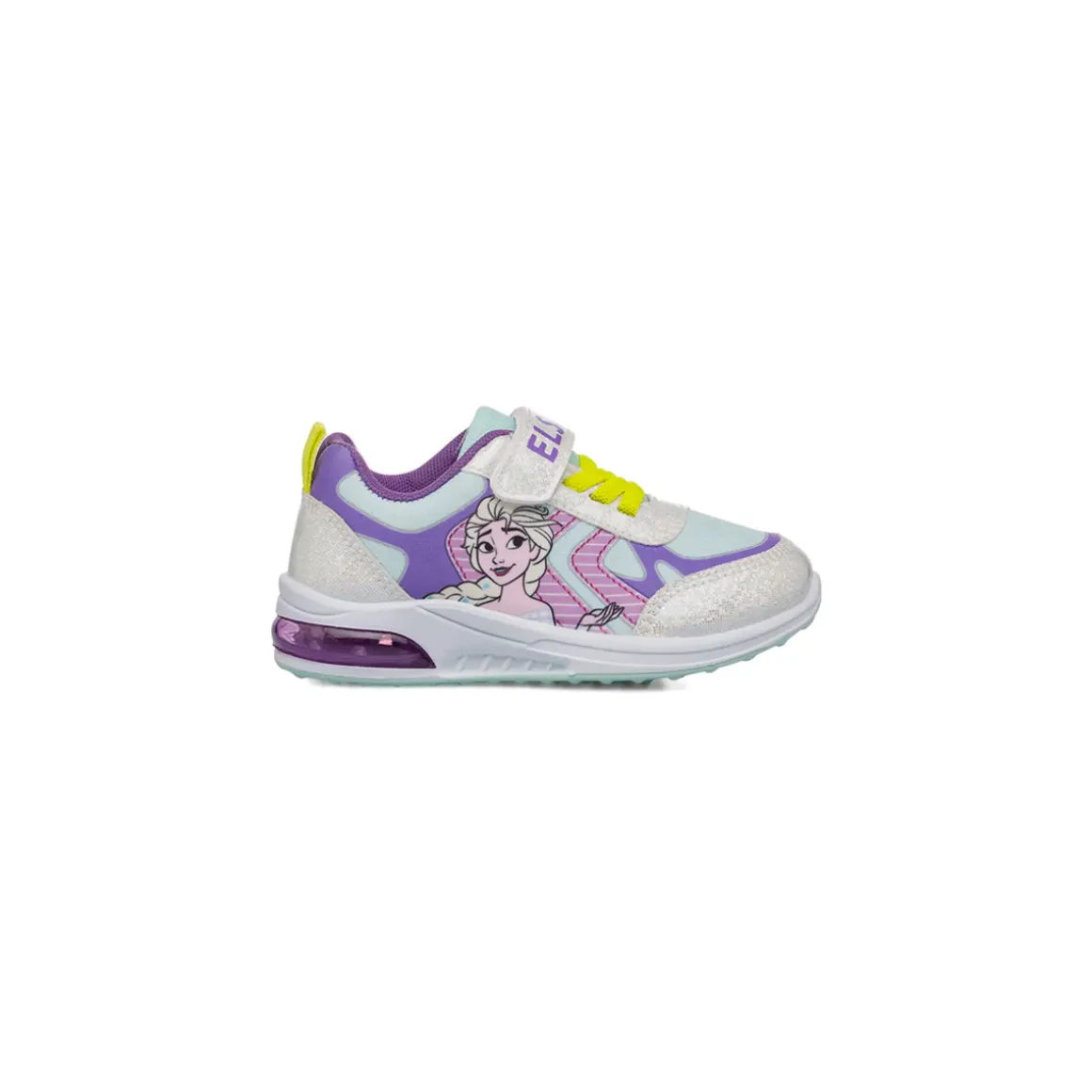 Sneakers Bambina bianche e lilla con luci nella suola Frozen Elsa