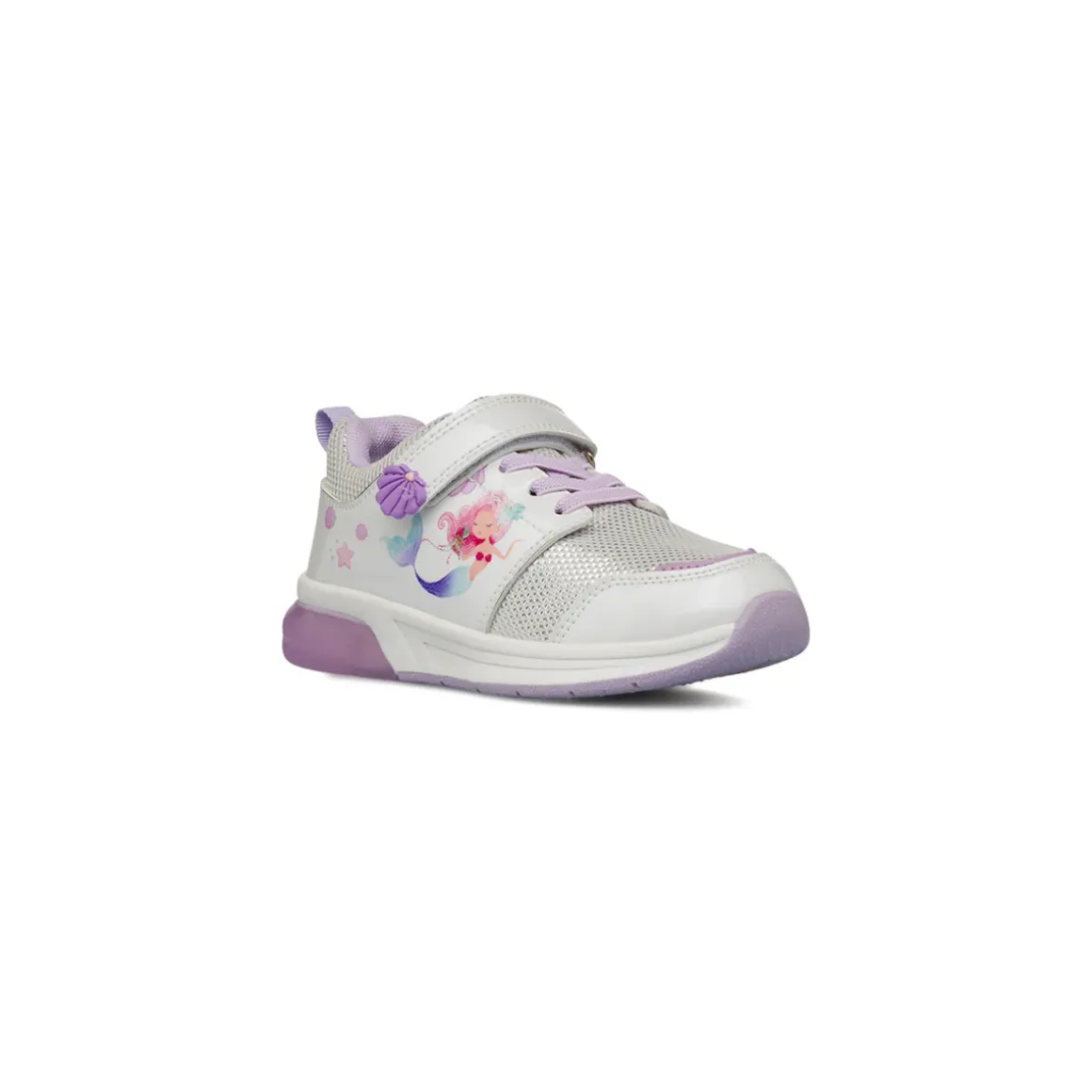 Sneakers Bambina bianche e lilla con luci nella suola Le Scarpe di Alice