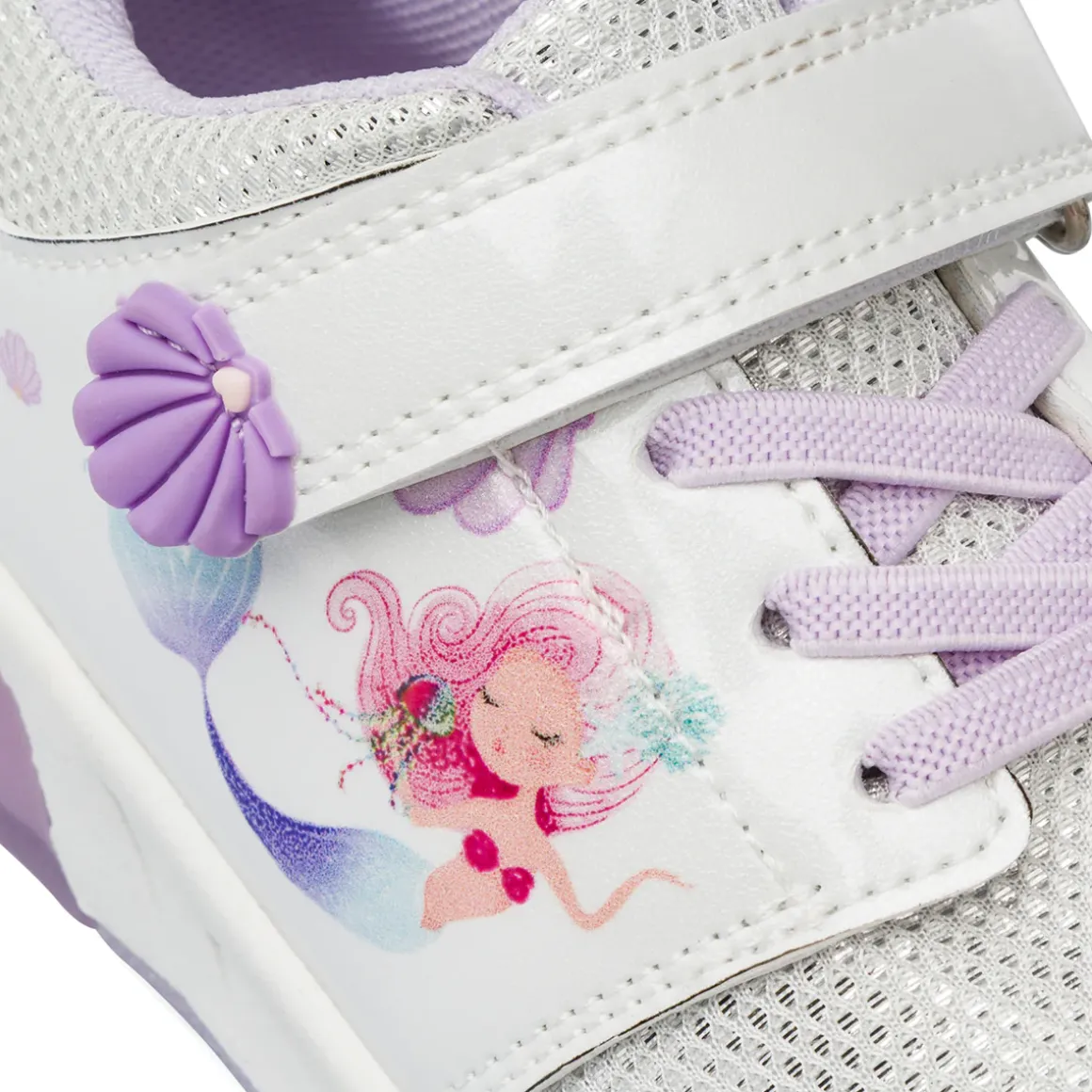 Sneakers Bambina bianche e lilla con luci nella suola Le Scarpe di Alice