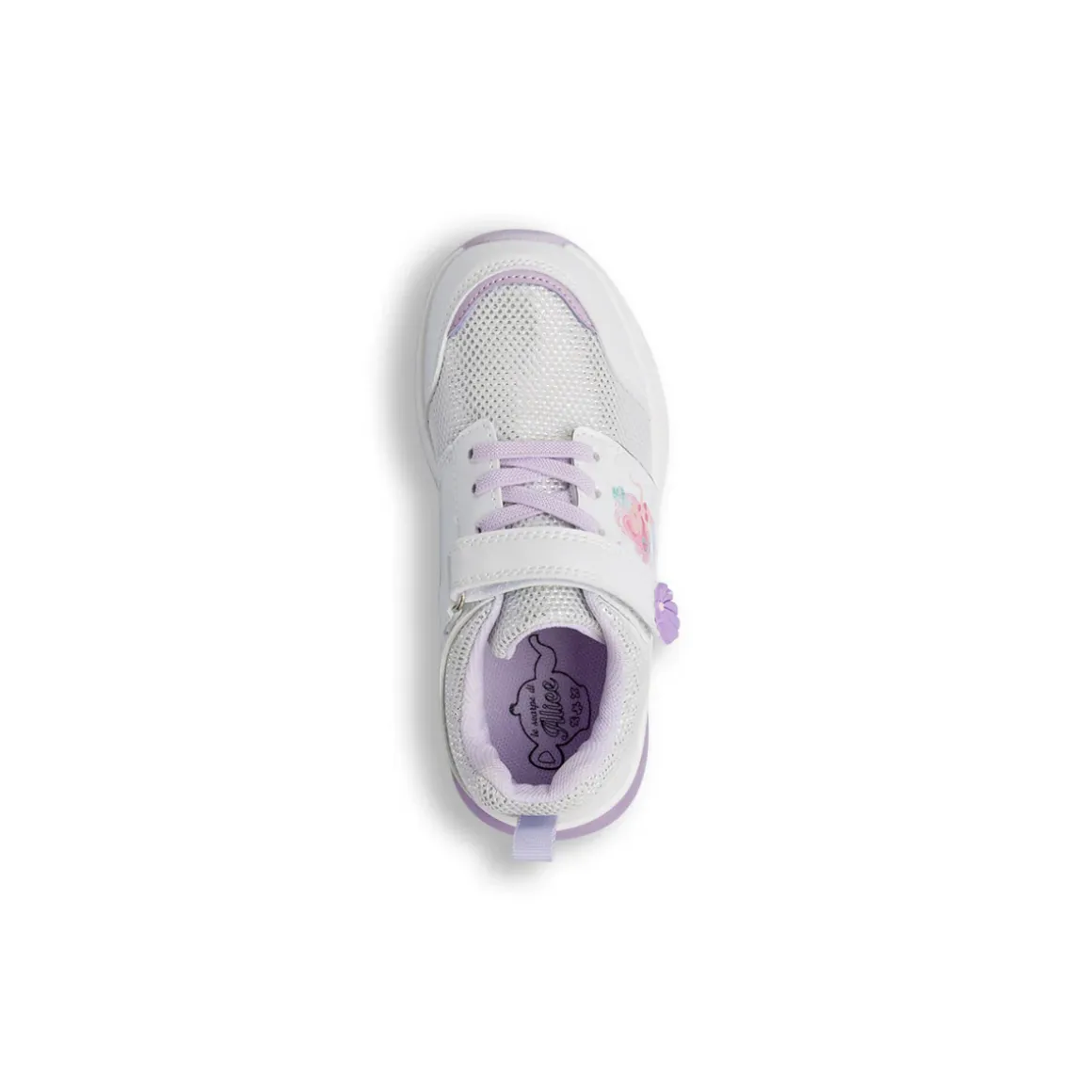 Sneakers Bambina bianche e lilla con luci nella suola Le Scarpe di Alice