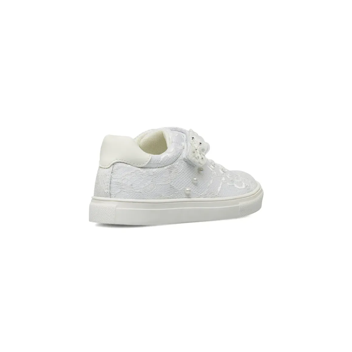 Sneakers bambina bianche Le scarpe di Alice in pizzo e con strappo
