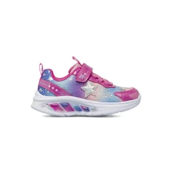 Sneakers Bambina fucsia con stampa stelle e luci nella suola Dieci Baci