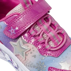 Sneakers Bambina fucsia con stampa stelle e luci nella suola Dieci Baci