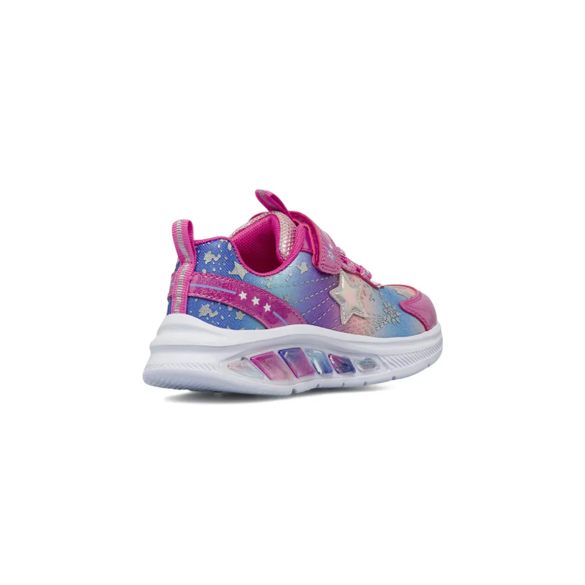 Sneakers Bambina fucsia con stampa stelle e luci nella suola Dieci Baci