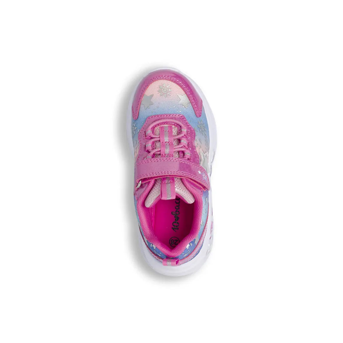 Sneakers Bambina fucsia con stampa stelle e luci nella suola Dieci Baci