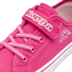 Sneakers bambina fucsia Kappa in tela con chiusura a strappo