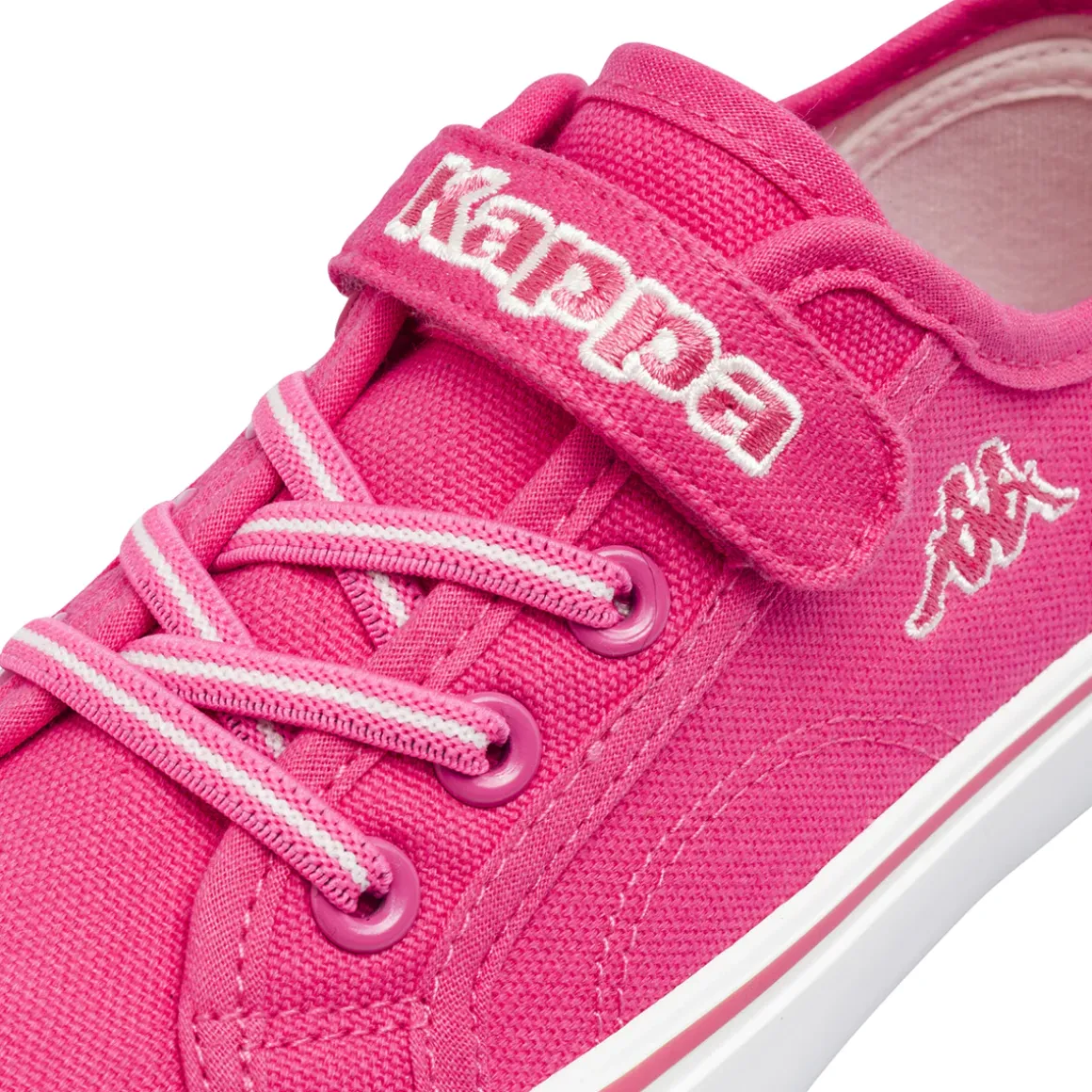 Sneakers bambina fucsia Kappa in tela con chiusura a strappo