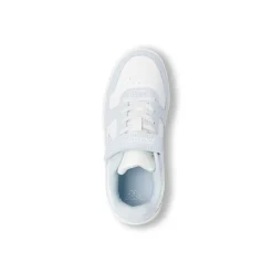 Sneakers bambina Kappa bianche e azzurre con lacci elastici e strappo