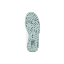 Sneakers bambina Kappa bianche e azzurre con lacci elastici e strappo