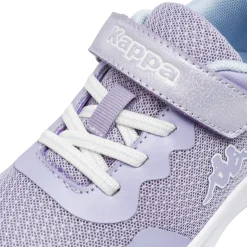 Sneakers bambina lilla Kappa in tessuto con strappo in velcro glitter