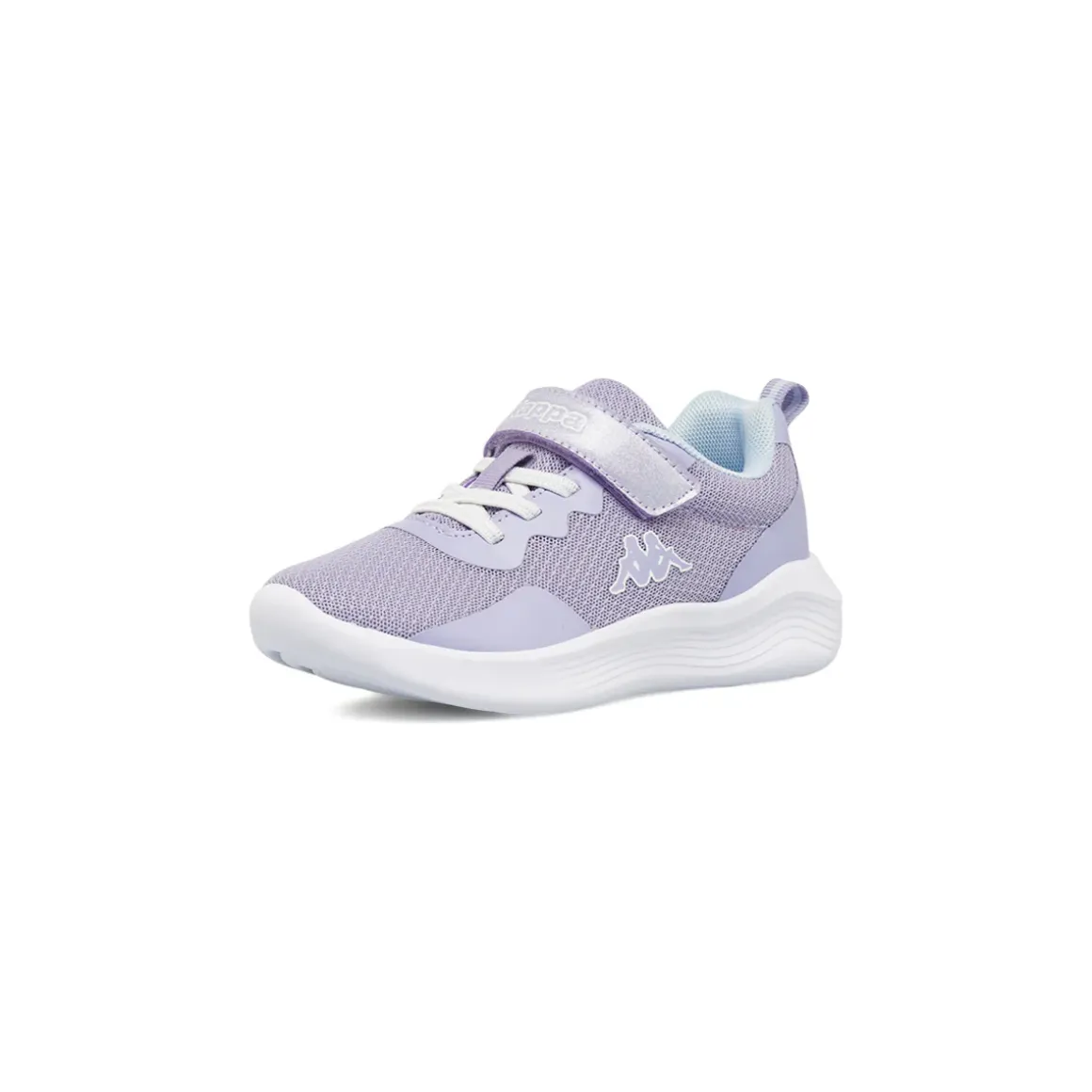 Sneakers bambina lilla Kappa in tessuto con strappo in velcro glitter