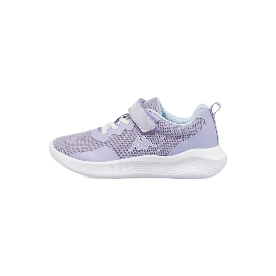 Sneakers bambina lilla Kappa in tessuto con strappo in velcro glitter