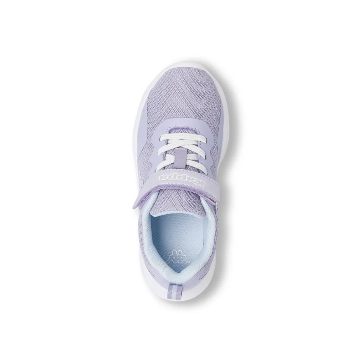 Sneakers bambina lilla Kappa in tessuto con strappo in velcro glitter