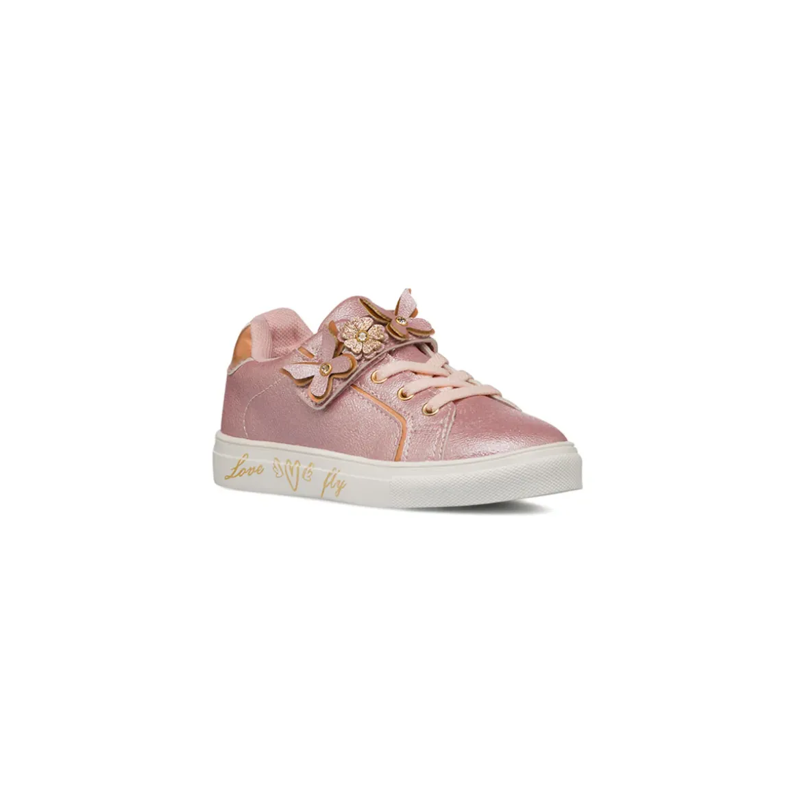 Sneakers Bambina rosa con decorazioni floreali Le Scarpe di Alice
