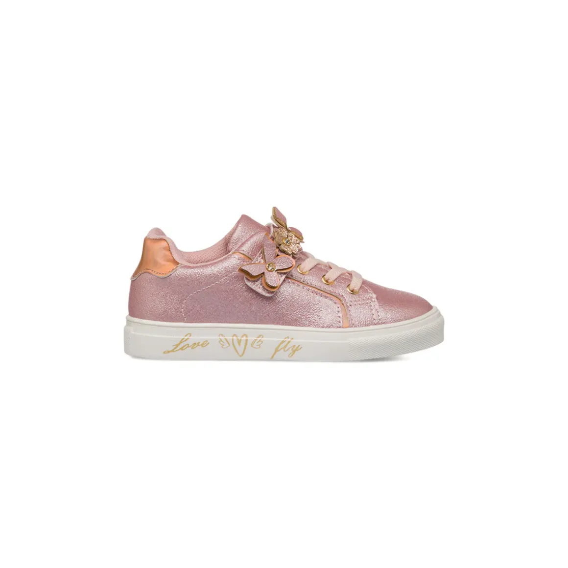 Sneakers Bambina rosa con decorazioni floreali Le Scarpe di Alice