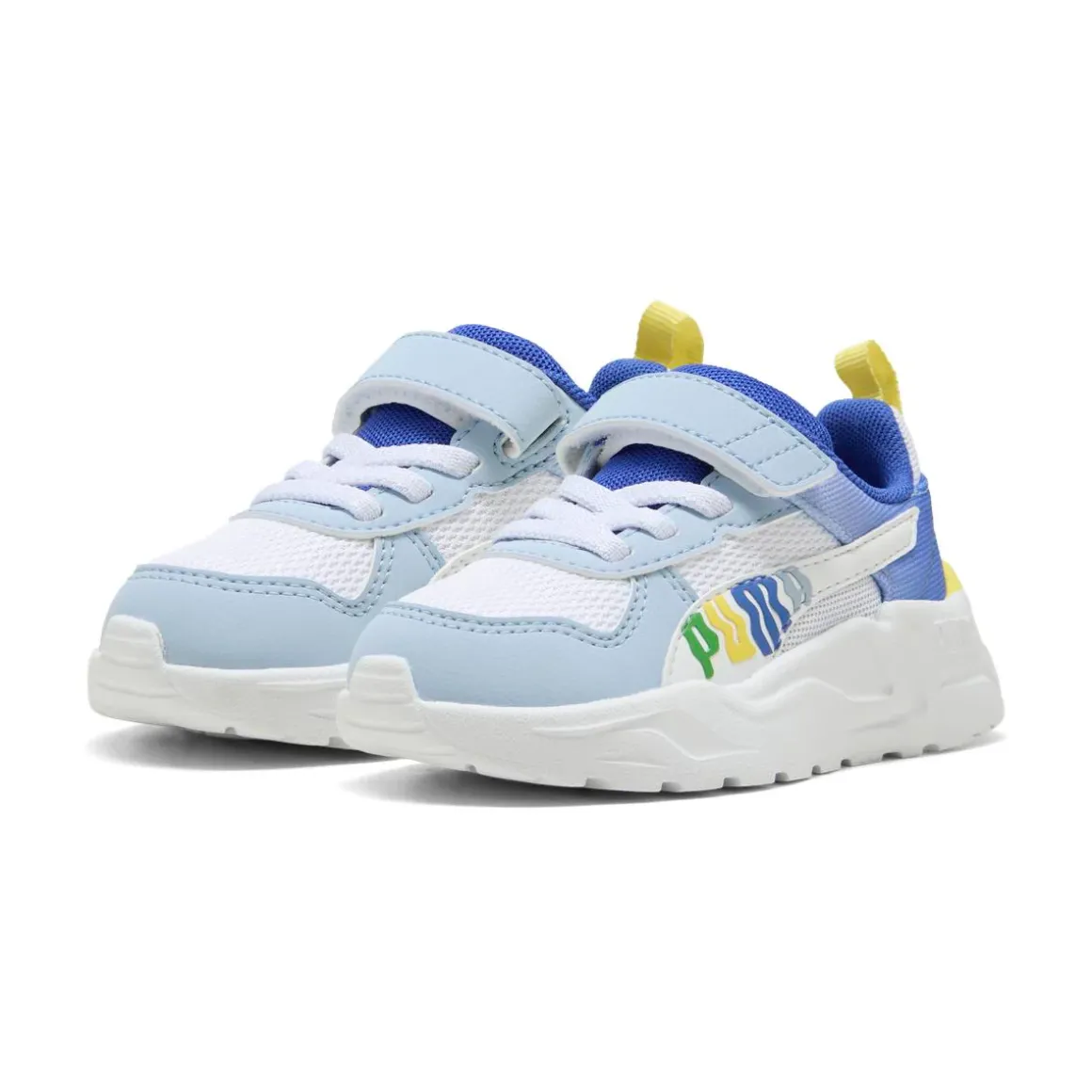 Sneakers Bambino Azzurre con strappo e lacci elastici PumaTrinity 2 LT