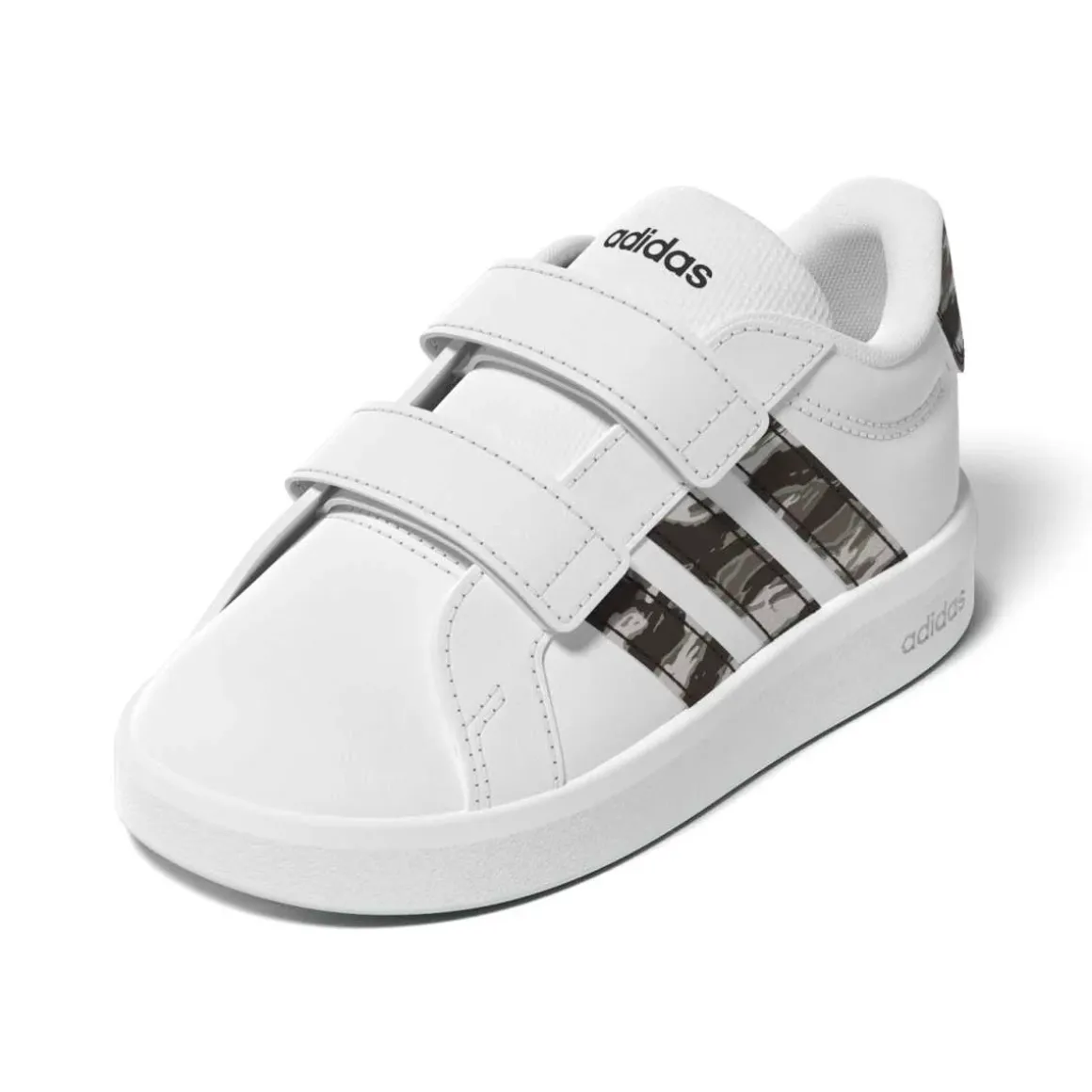 Sneakers Bambino bianche con inserti camouflage adidas Grand Court 3.0
