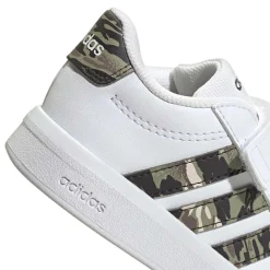 Sneakers Bambino bianche con inserti camouflage adidas Grand Court 3.0