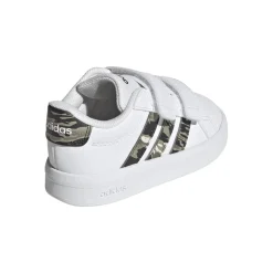 Sneakers Bambino bianche con inserti camouflage adidas Grand Court 3.0