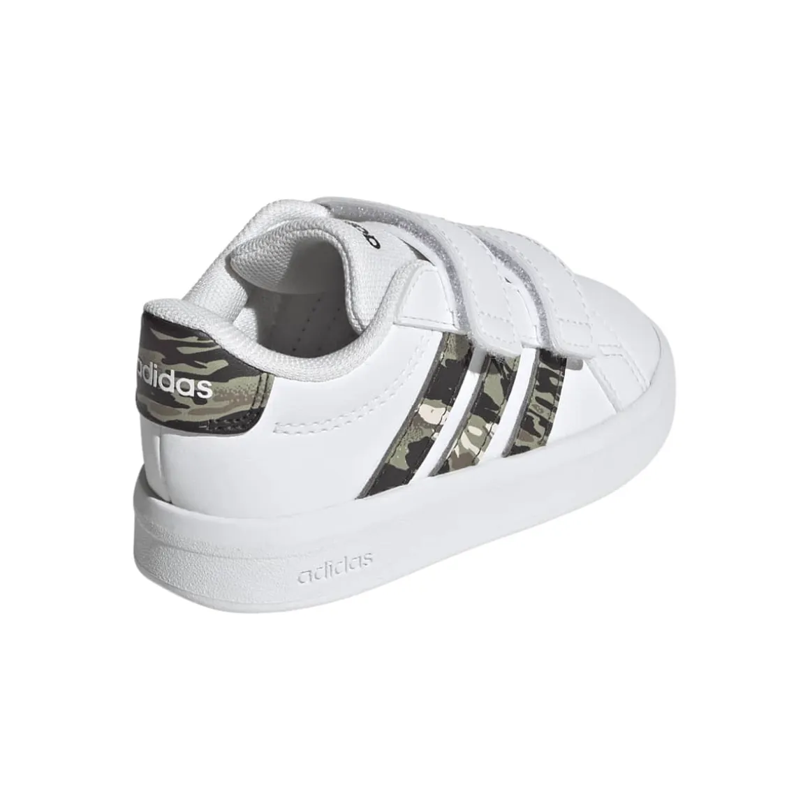 Sneakers Bambino bianche con inserti camouflage adidas Grand Court 3.0