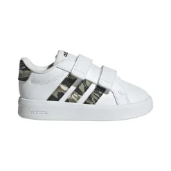 Sneakers Bambino bianche con inserti camouflage adidas Grand Court 3.0