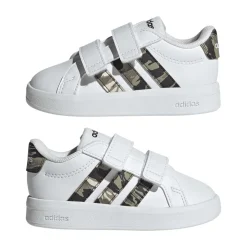 Sneakers Bambino bianche con inserti camouflage adidas Grand Court 3.0