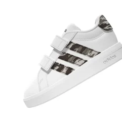 Sneakers Bambino bianche con inserti camouflage adidas Grand Court 3.0