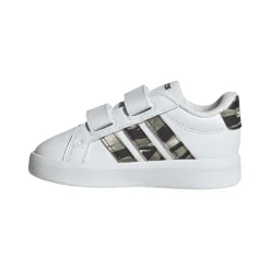 Sneakers Bambino bianche con inserti camouflage adidas Grand Court 3.0