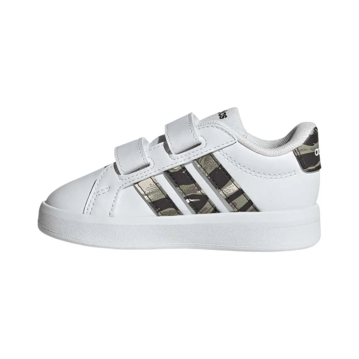 Sneakers Bambino bianche con inserti camouflage adidas Grand Court 3.0