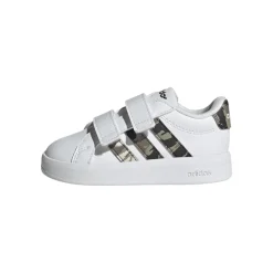 Sneakers Bambino bianche con inserti camouflage adidas Grand Court 3.0
