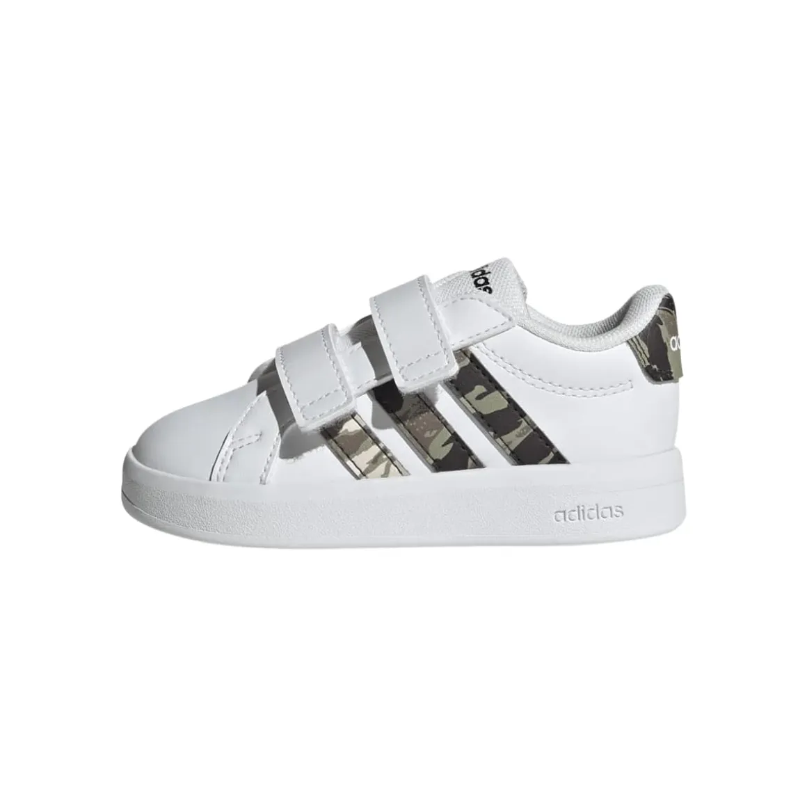 Sneakers Bambino bianche con inserti camouflage adidas Grand Court 3.0