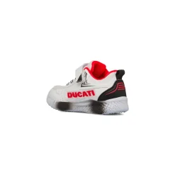 Sneakers Bambino bianche e nere con luci nella tomaia Ducati