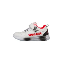 Sneakers Bambino bianche e nere con luci nella tomaia Ducati