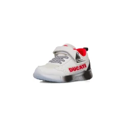 Sneakers Bambino bianche e nere con luci nella tomaia Ducati