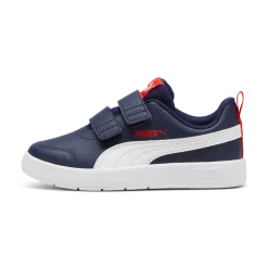 Sneakers bambino blu con dettagli rossi Puma Courtflex v3