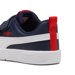 Sneakers bambino blu con dettagli rossi Puma Courtflex v3