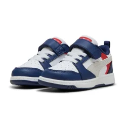 Sneakers Bambino Blu con strappo e lacci Puma Rebound V6 Lo AC+