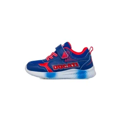 Sneakers Bambino blu e rosse con luci nella tomaia Ducati