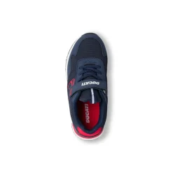 Sneakers Bambino blu e rosse con chiusura a strappo Ducati
