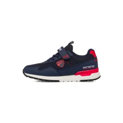 Sneakers Bambino blu e rosse con chiusura a strappo Ducati