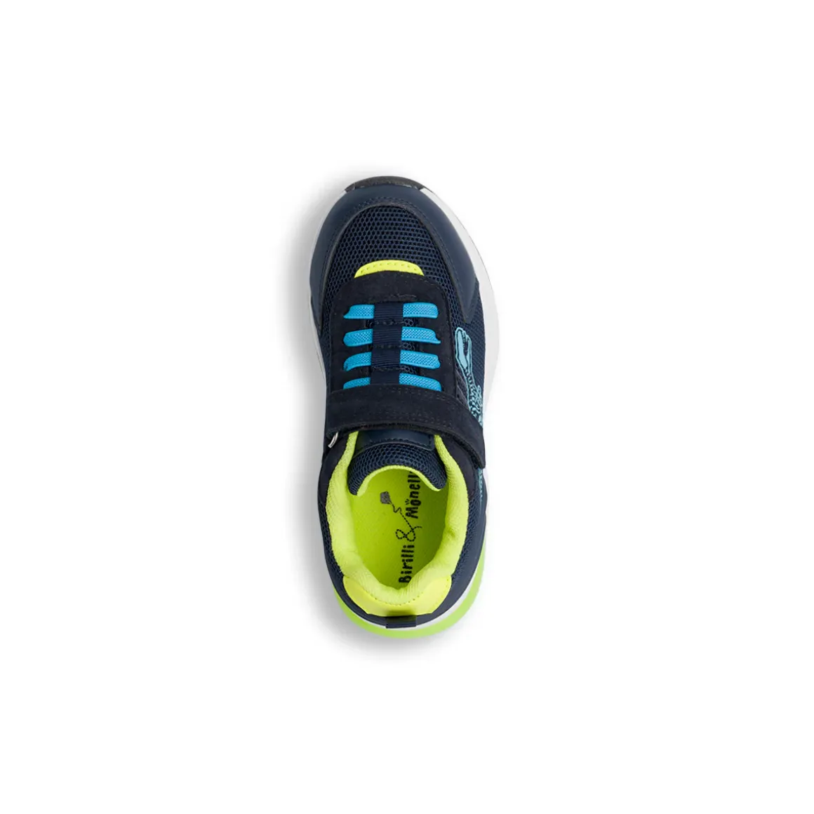 Sneakers Bambino blu e verde con luci nella suola Birilli&Monelli