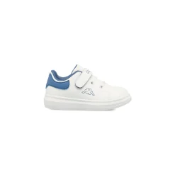 Sneakers bambino Kappa bianche con dettagli blu e chiusura a velcro