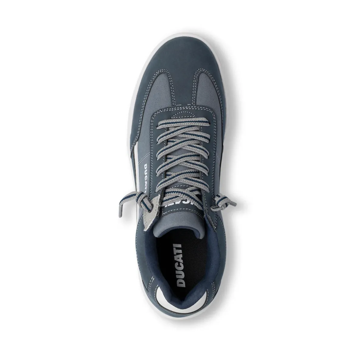 Sneakers basse blu con dettagli a contrasto da Uomo e logo laterale Ducati
