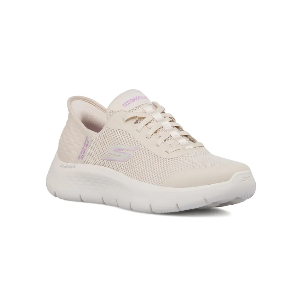 Sneakers beige da Donna con memory foam Skechers Slip-Ins