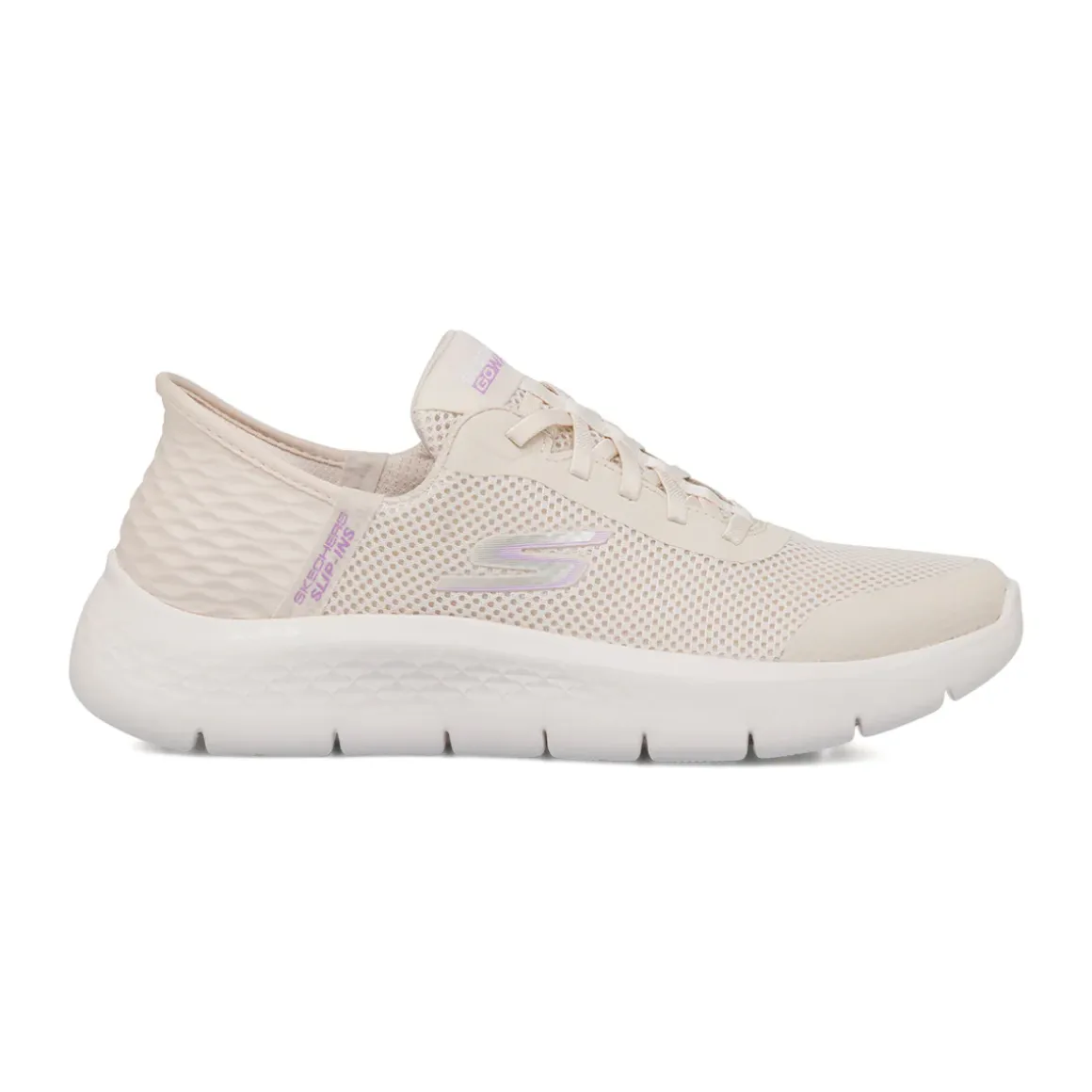 Sneakers beige da Donna con memory foam Skechers Slip-Ins